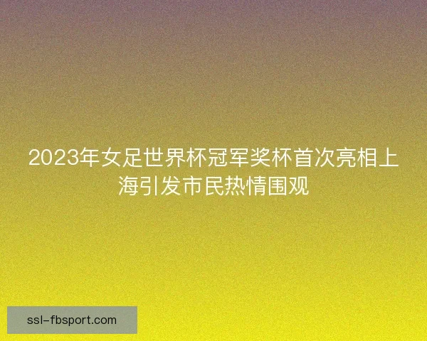 2023年女足世界杯冠军奖杯首次亮相上海引发市民热情围观 2023年女足世界杯冠军奖杯首次亮相上海引发市民热情围观